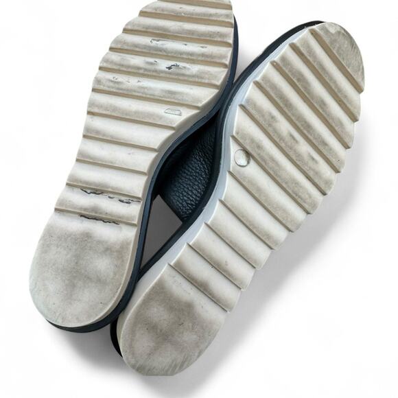 Mercedes Castillo Teah Black Leather Mules Shoes Lug Sole Minimalist Fall 6 - Picture 12 of 13